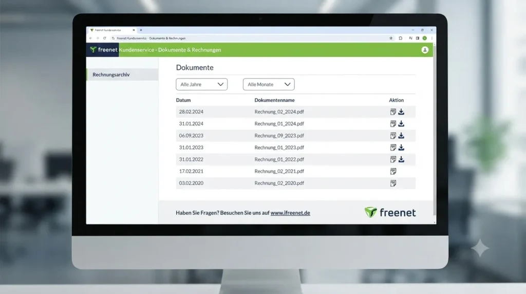 freenet rechnung online einsehen und als pdf herunterladen